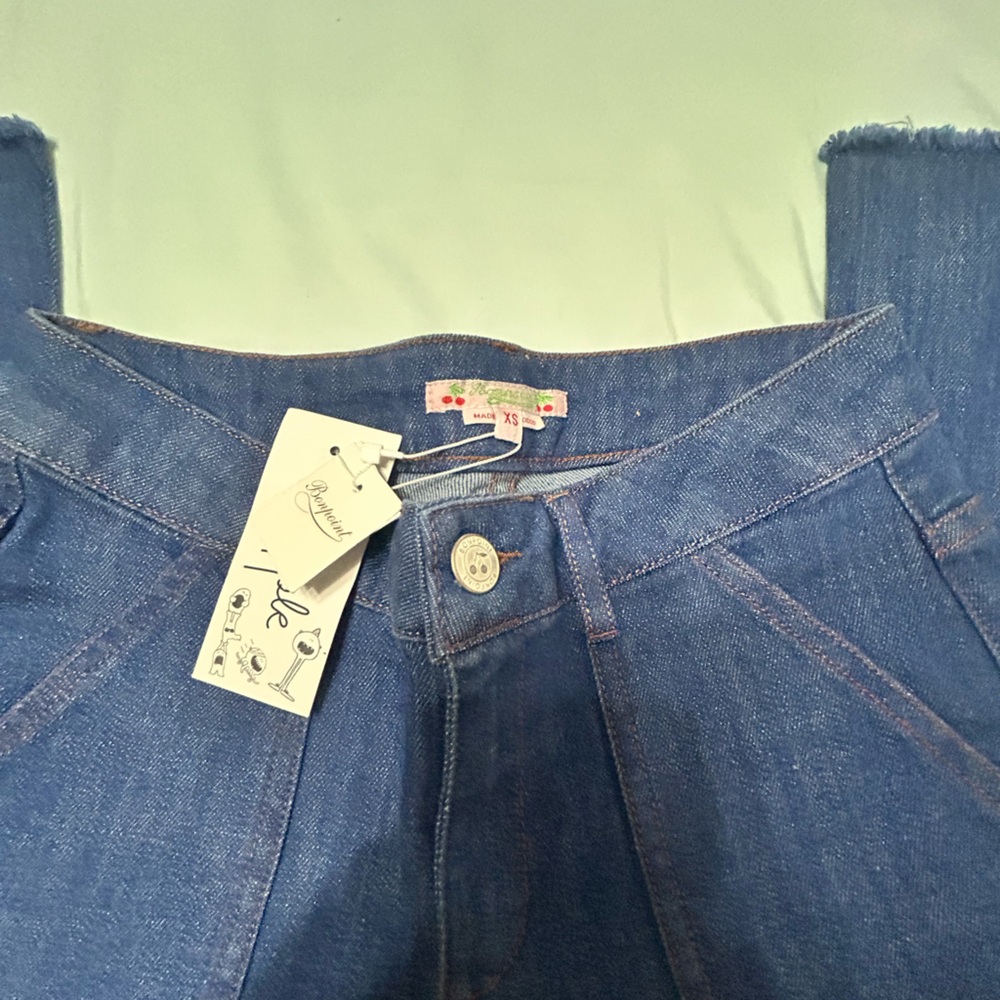 Bonpoint Blue Flare Wide Leg Jeans - Picture 2 of 11